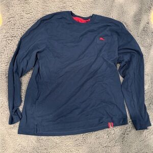 Tommy Bahama Navy and Red Long Sleeve Tee - GREAT condition!